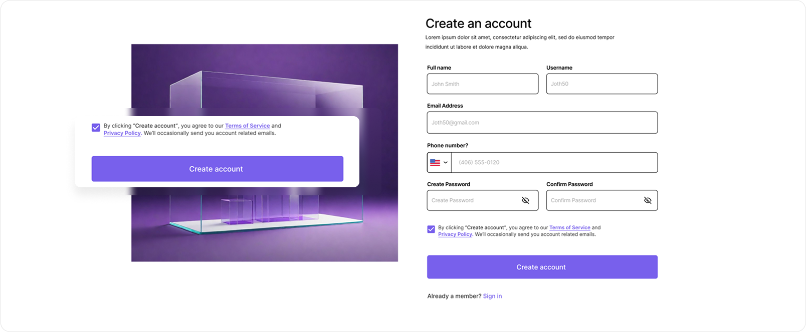 sign up