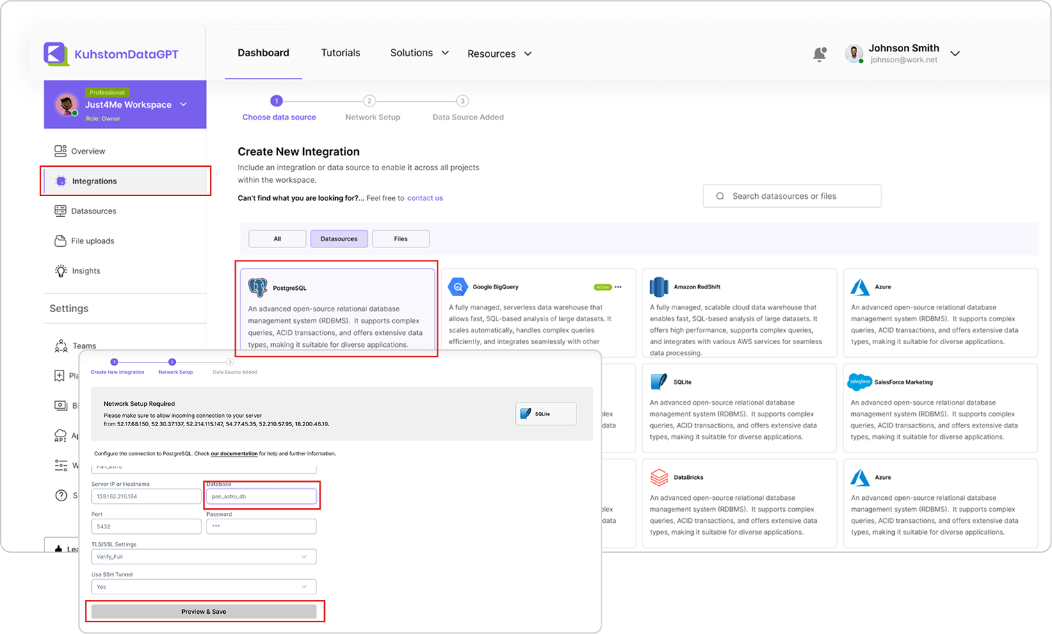 integration setup