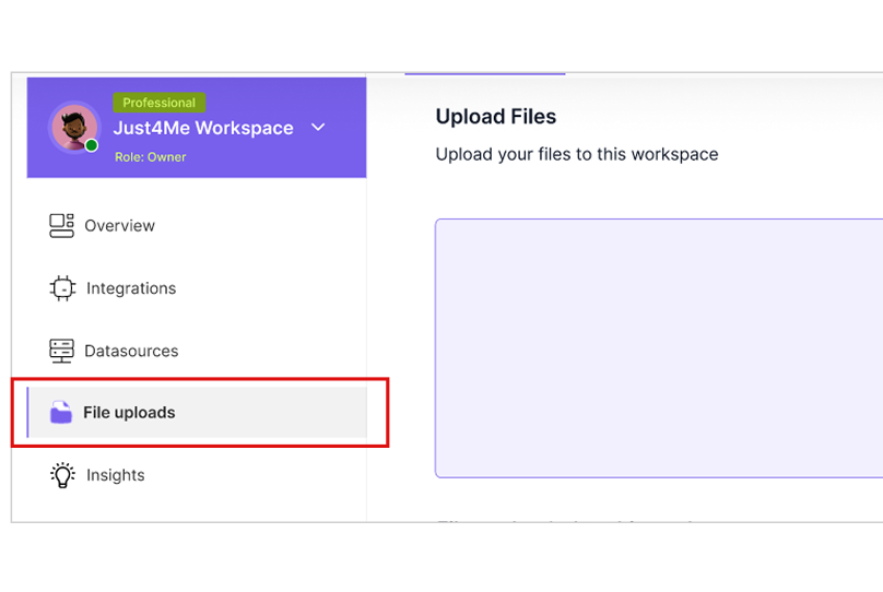 upload section